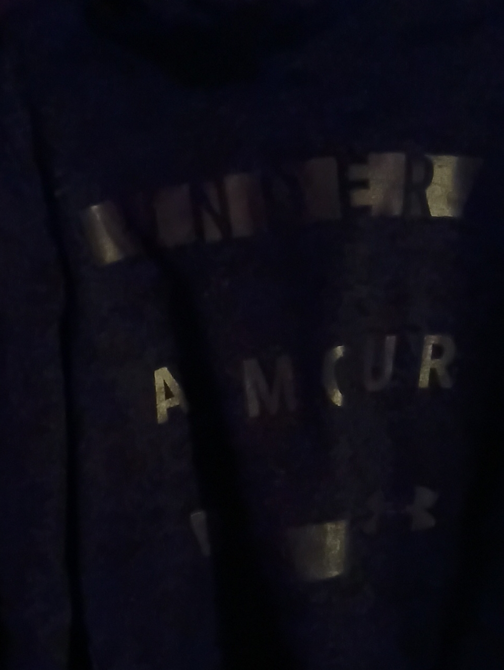 Under Armour Men’s Navy Pullover Hoodie with Metallic Print